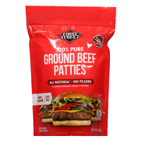 First Street Beef, Ground, 80/20, Patties - 5 Pound