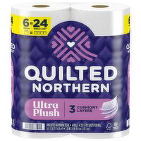 Quilted Northern Toilet Paper, Unscented, Mega Rolls, 3-Ply - 6 Each