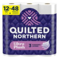 Quilted Northern Toilet Paper, Unscented, Mega Rolls, 3-Ply - 12 Each