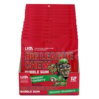 Big League Chew Strawberry Gum - 12 Each