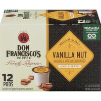 Don Francisco's Coffee, Medium Roast, Vanilla Nut, Single Serve Pods - 12 Each