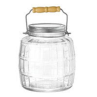 1 Gallon Barrel Jar w/ Brushed Metal Lid - 1 Each