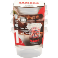 Cambro Round Food Container with lid 1 qt - 3 Each