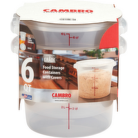 Cambro Round Food Container with lid 6 qt - 2 Each