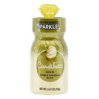 CandiFetti Gold Edible Sparkle Dust w/Figural Lid - 2.47 Ounce
