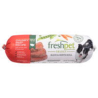 Freshpet Dog Food, Chunky Beef Recipe, Slice & Serve Roll - 1.5 Pound