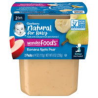 Gerber Banana Apple Pear, Wonderfoods, Sitter 2nd Foods, 2 Pack, 2 Each