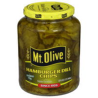 Mt Olive Pickles, Hamburger Dill Chips - 32 Fluid ounce