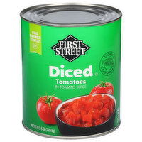 First Street Tomatoes, in Tomato Juice, Whole Peeled - 102 Ounce