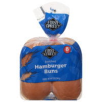 First Street Hamburger Buns, Enriched - 8 Each