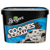 Breyers Frozen Dairy Dessert, Cookies & Cream, 1.5 Quart