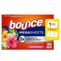 Bounce Mega Dryer Sheets, Paradise Blossom, 180 Each