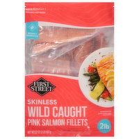 First Street Pink Salmon Fillets, Wild Caught, Skinless - 32 Ounce