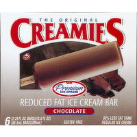 Creamies Ice Cream Bar, Reduced Fat, Chocolate, 6 Each