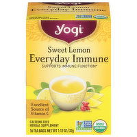 Yogi Herbal Supplement, Sweet Lemon, Caffeine Free, Everyday Immune, Tea Bags - 16 Each