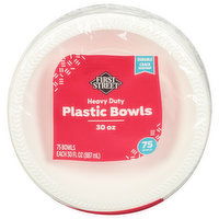 First Street Plastic Bowls, Heavy Duty, 30 Ounce, 75 Each