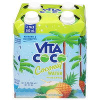 Vita Coco Coconut Water, Pineapple, 4 Pack, 67.6 Ounce