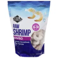 First Street Shrimp, Raw, Jumbo, 32 Ounce