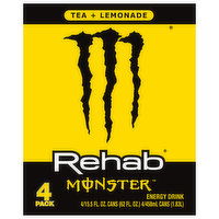 Rehab Monster Energy Drink, Tea + Lemonade, 4 Pack - 4 Each