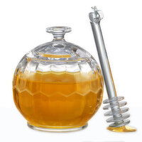 Honey Please Honey Jar w/LId And Dipper Stick, 10 Ounce