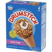 Nestle Drumstick Vanilla Fudge Frozen Dairy Dessert Cones - 4 Each