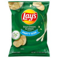 Lay's Potato Chips, Sour Cream & Onion Flavored, Party Size - 12.5 Ounce