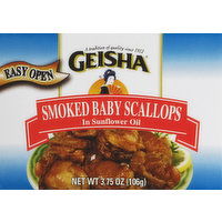 Geisha Scallops, Smoked Baby, 3.75 Ounce