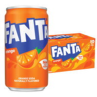 Fanta Orange Soda Cans - 10 Each