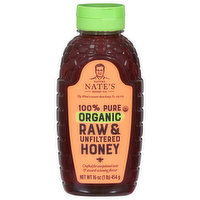 Nature Nate's Honey Co. Honey, 100% Pure, Organic, Raw & Unfiltered, 16 Ounce