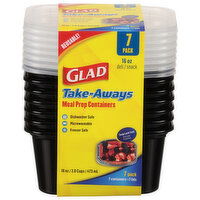 Glad Meal Prep Containers, Deli/Snack, 16 oz, 7 Pack - 7 Each