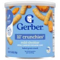 Gerber Crawler (8+ Months) Baked Grain Snack Mild Cheddar Lil' Crunchies - 1.48 Ounce