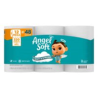 Angel Soft 2-Ply Mega Rolls Unscented Mega Rolls Bathroom Tissue - 12 Each