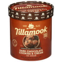 Tillamook Ice Cream, Dark Chocolate Cookies & Cream - 1.5 Quart