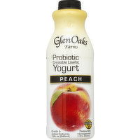 GlenOaks Yogurt, Drinkable, Lowfat, Peach, 32 Ounce