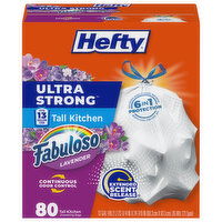 Hefty 13 Gallon Fabuloso Lavender Tall Kitchen Drawstring Bags - 80 Each