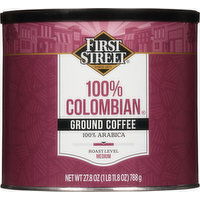 First Street Coffee, 100% Arabica, Ground, Medium, 100% Colombian, 27.8 Ounce