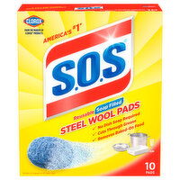 S.O.S Steel Wool Pads, Reusable, Soap Filled - 10 Each