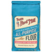 Bob's Red Mill Flour, Unbleached White, All-Purpose, 80 Ounce