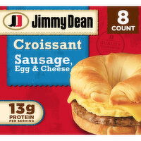 Jimmy Dean Croissant Breakfast Sandwiches with Sausage, Egg, and Cheese, Frozen - 36 Ounce