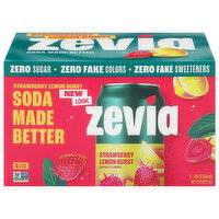 Zevia 6pk Crmy Strawberry Lemon Burst - 72 Ounce