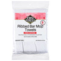 First Street Bar Mop Towels, Ribbed, 6 Each