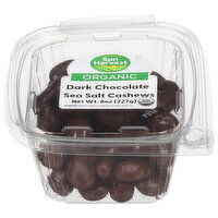 Sun Harvest Organic Dark Chocolate Sea Salt Cashews - 8 Ounce