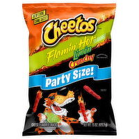 Cheetos Cheese Flavored Snacks, Flamin' Hot Limon Flavored, Crunchy, Party Size - 15 Ounce