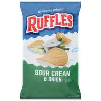 Ruffles Potato Chips, Sour Cream & Onion Flavored - 8 Ounce