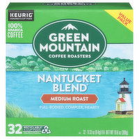 Green Mountain Coffee Roasters Coffee, Medium Roast, Nantucket Blend, Single Serve Cups, Value Pack, 32 Each