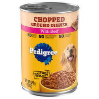 Pedigree Food for Dogs, Chopped Ground Dinner, with Beef - 22 Ounce