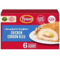 Tyson Frozen Stuffed Chicken Breasts Cordon Bleu - 6 Each
