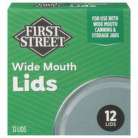 First Street Lids, Wide Mouth - 12 Each