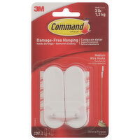 Command Wire Hooks, General Purpose, Medium - 2 Each