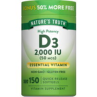 Nature's Truth Nature's Truth D3 2000 IU 50 mcg - 150 Each